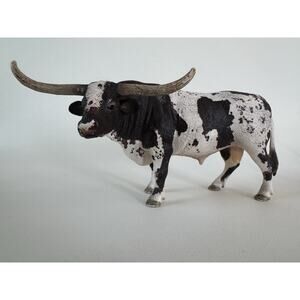 Schleich Texas Longhorn Bull Steer Brown and White Toy 2012